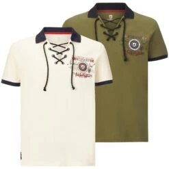 Doppelpack Poloshirt ELJAR Wollweiß Oliv