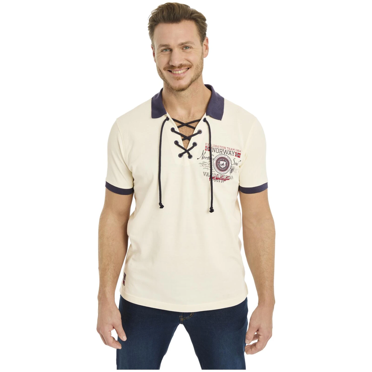 Doppelpack Poloshirt ELJAR Wollweiß Oliv 2 Doppelpack Poloshirt ELJAR Wollweiß Oliv – Bild 2