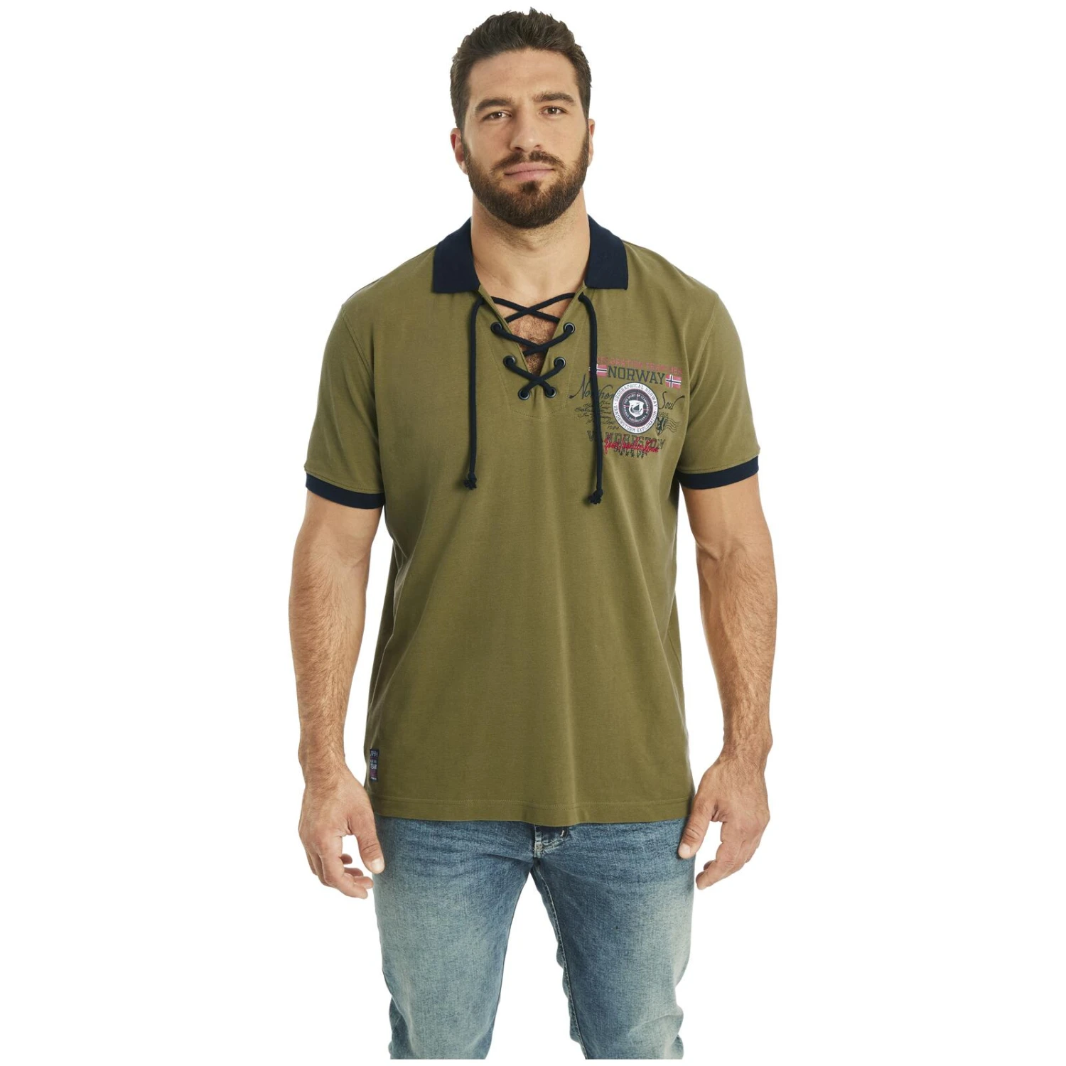 Doppelpack Poloshirt ELJAR Wollweiß Oliv 3 Doppelpack Poloshirt ELJAR Wollweiß Oliv – Bild 3