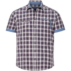 Kurzarmhemd SINDBALD Blau Rot Kariert