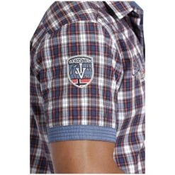 Kurzarmhemd SINDBALD Blau Rot Kariert -Jan Vanderstorm server 587