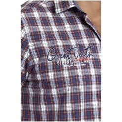 Kurzarmhemd SINDBALD Blau Rot Kariert -Jan Vanderstorm server 588