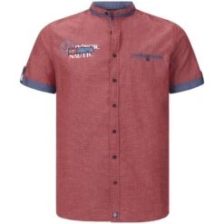 Kurzarmhemd LODMUND Rot Gemustert