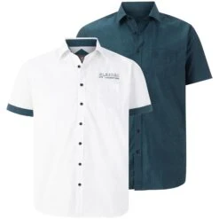 Doppelpack Hemd EVIN Weiß Petrol