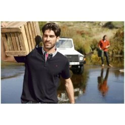 Poloshirt NJAL Schwarz -Jan Vanderstorm server 70