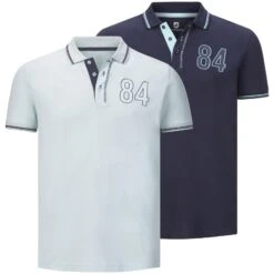 Doppelpack Poloshirt BERAU Hellblau Dunkelblau